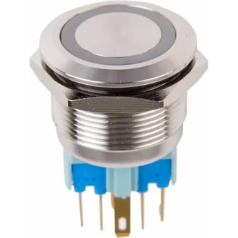 Кнопка антивандальная REXANT Ø22 250В Б/Фикс (6с) (ON)-OFF/(OFF)-ON подсв/красная