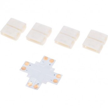 Коннектор REXANT Х-образный для светодиодной ленты SMD 10мм Коннектор REXANT Х-образный для светодиодной ленты SMD 10мм