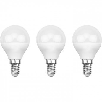 Лампа светодиодная REXANT ШАРИК (GL) 7.5 Вт E14 713 Лм 6500 K холодный свет (3 шт./уп.) Лампа светодиодная REXANT ШАРИК (GL) 7.5 Вт E14 713 Лм 6500 K холодный свет (3 шт./уп.)