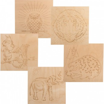 Набор REXANT ЖИВОТНЫЕ доски для выжигания , 150х150 мм, 5 шт. Набор REXANT ЖИВОТНЫЕ доски для выжигания , 150х150 мм, 5 шт.
