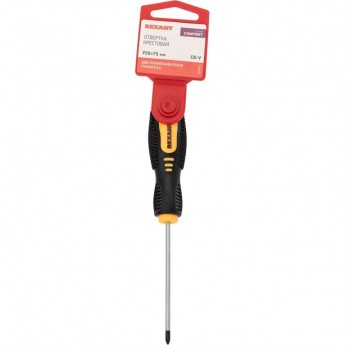 Отвертка крестовая REXANT PZ0х75мм, двухкомпонентная рукоятка Отвертка крестовая REXANT PZ0х75мм, двухкомпонентная рукоятка
