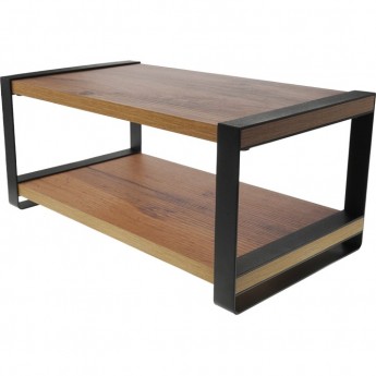 Полка-органайзер REXANT для кухни, двухъярусная, дуб Вотан, черная