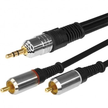 Шнур REXANT стерео 3.5 мм - 2 RCA 5 м gold-металл Шнур REXANT стерео 3.5 мм - 2 RCA 5 м gold-металл