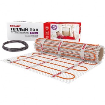 Теплый пол, нагревательный мат REXANT EXTRA, двухжильный, площадь 3 м², 0.5х6 м, 480 Вт Теплый пол, нагревательный мат REXANT EXTRA, двухжильный, площадь 3 м², 0.5х6 м, 480 Вт