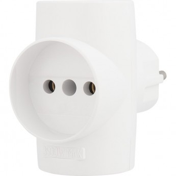 Тройник электрический REXANT 10 А без заземления белый Тройник электрический REXANT 10 А без заземления белый