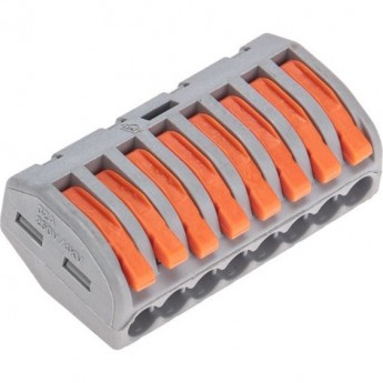 Универсальная клемма REXANT СМК 222-418, 8-проводная серая 0,08-2,5/4мм² 20 шт/уп