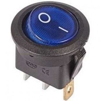 Выключатель клавишный REXANT RWB-214 6А круглый синий с подсветкой Выключатель клавишный REXANT RWB-214 6А круглый синий с подсветкой